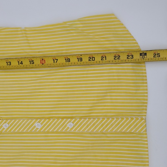 Lilly Pulitzer Yellow/White Stripe Button Down with Ruffle Detail Women's Size 6 - Picture 6 of 8